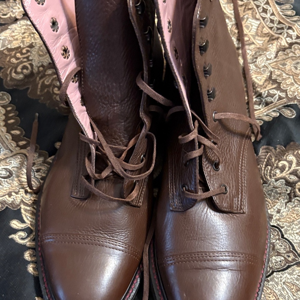 Robert Clergerie Mauve Leather Lace-Ups
